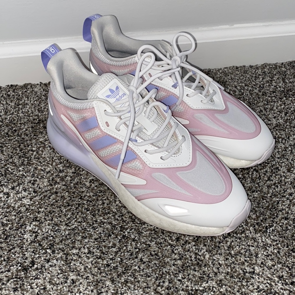 Adidas Womens ZX 2K Boost 2.0 GZ7824 White Running Shoes Sneakers